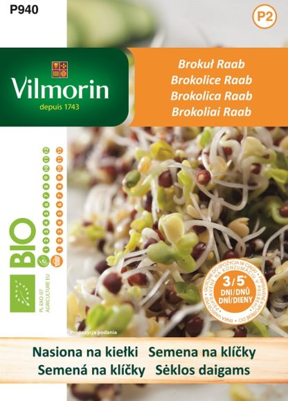 Brokolice Raab - BIO semena na klíčky (Vilmorin)
