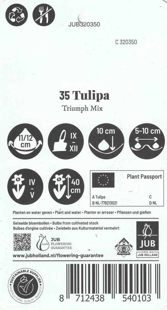 Tulipán Triumph Mix (35 cibulí, směs, XXL síťka, pěstování) Tulipán Triumph Mix (35 cibulí, směs, XXL síťka, pěstování)