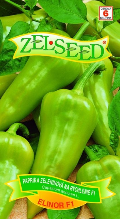 Paprika zeleninová Elinor F1 - sladká, světlezelený jehlan, k rychlení (Zelseed)