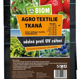 Agro textilie tkaná - černá, mulčovací, odolná proti UV záření, 1 x 5 m (BIOM)