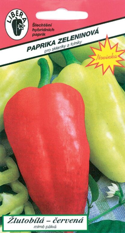 Paprika zeleninová Hektor - mírně pálivá, žlutobílá-červená (starší sáček)