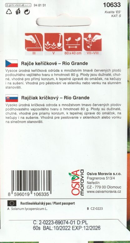 Rajče keříčkové Rio Grande - vejcovité (pěstování)