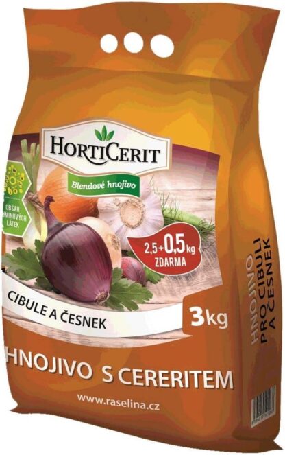 Hnojivo pro cibuli a česnek s cereritem (HortiCerit, 3 kg)