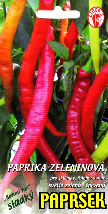Paprika zeleninová Paprsek - beraní roh, sladká, světlezelená-červená (Libera)