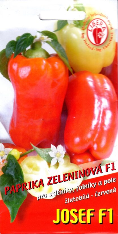 Paprika zeleninová Josef F1 - kvadratická, sladká, silnostěnná, žlutobílá-červená (Libera)