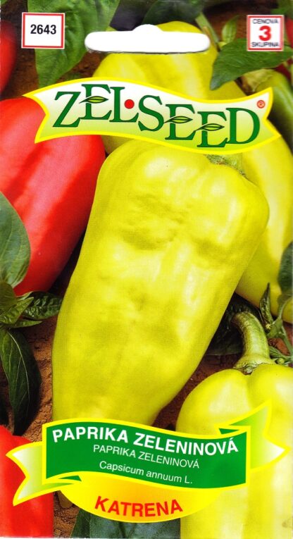Paprika zeleninová Katrena - sladká, žlutozelená-červená, kápie, polní (Zelseed)