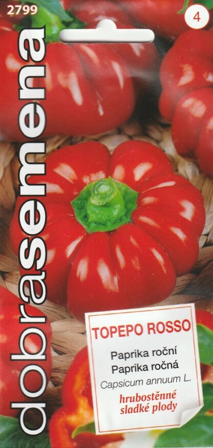 Paprika roční Topepo Rosso - rajčatová, sladká, červená (Dobrasemena)