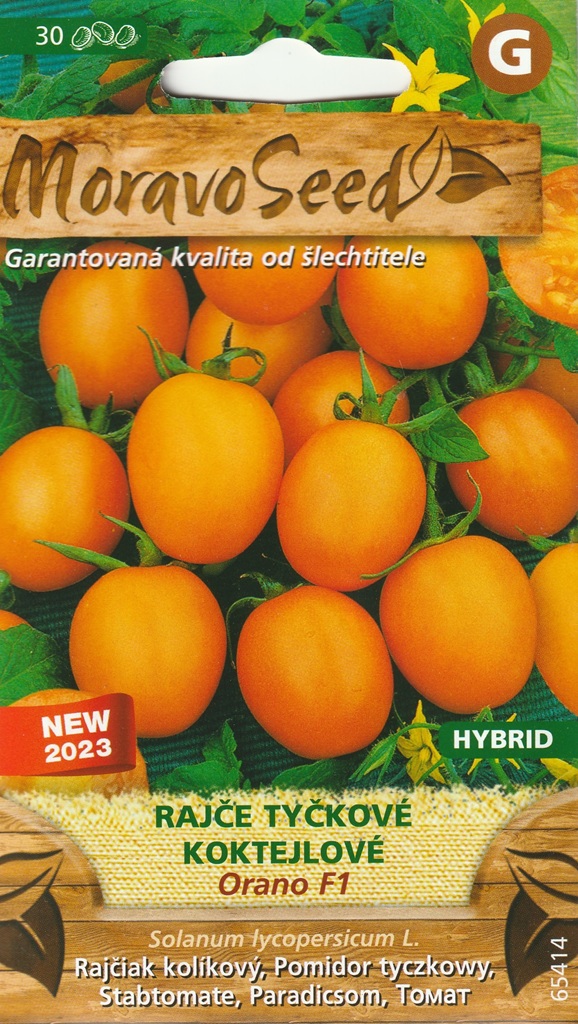 Rajče tyčkové Orano F1 - koktejlové, oranžové (MoravoSeed) Rajče tyčkové Orano F1 - koktejlové, oranžové (MoravoSeed)