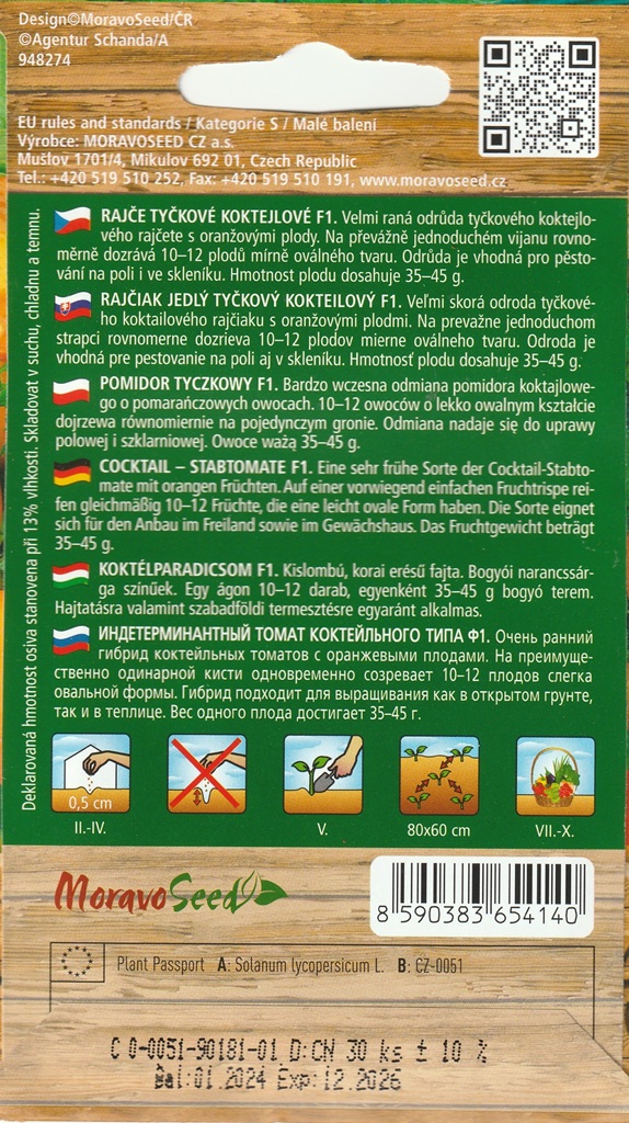 Rajče tyčkové Orano F1 - koktejlové, oranžové (pěstování) Rajče tyčkové Orano F1 - koktejlové, oranžové (pěstování)