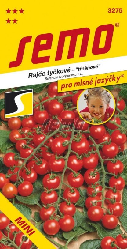 Rajče tyčkové Mini - třešňové, odolné praskání (Semo)