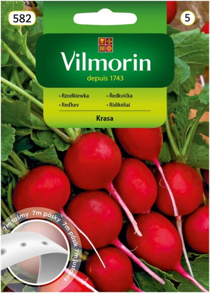 Ředkvička Krasa - červená, na výsevném pásku (Vilmorin)