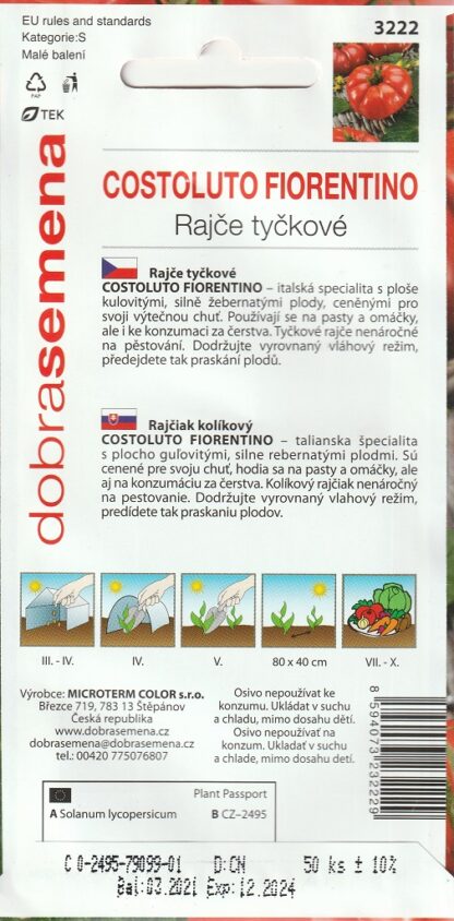 Rajče tyčkové Costoluto Fiorentino - italské, žebernaté (pěstování)