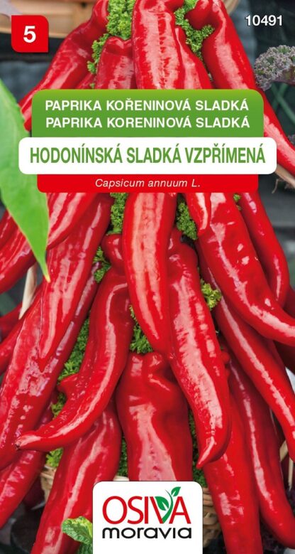 Paprika kořeninová Hodonínská sladká vzpřímená - tmavě červená (Osiva Moravia)