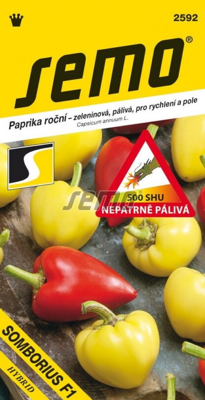 Paprika roční Somborius F1 - zeleninová, nepatrně pálivá, smetanová-červená (Semo)