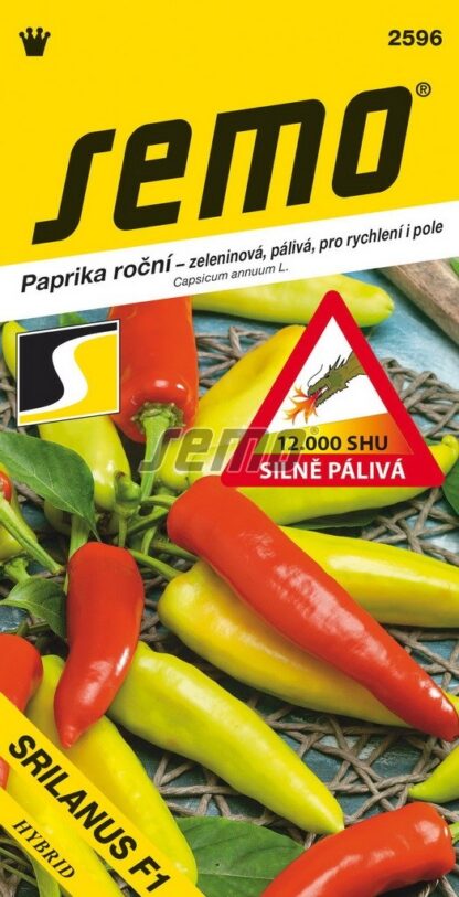 Paprika roční Srilanus F1 - zeleninová, silně pálivá, světlezelená-světlečervená (Semo)
