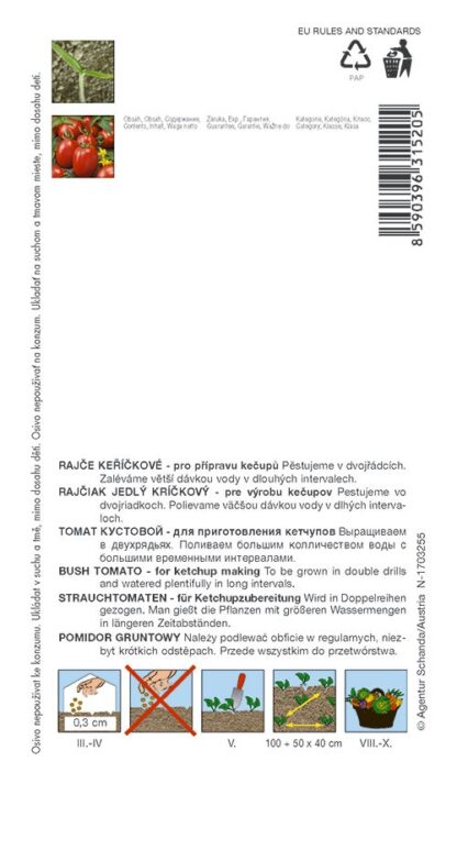 Rajče keříčkové Semaprim F1 - oválné, pro výrobu kečupů (pěstování)