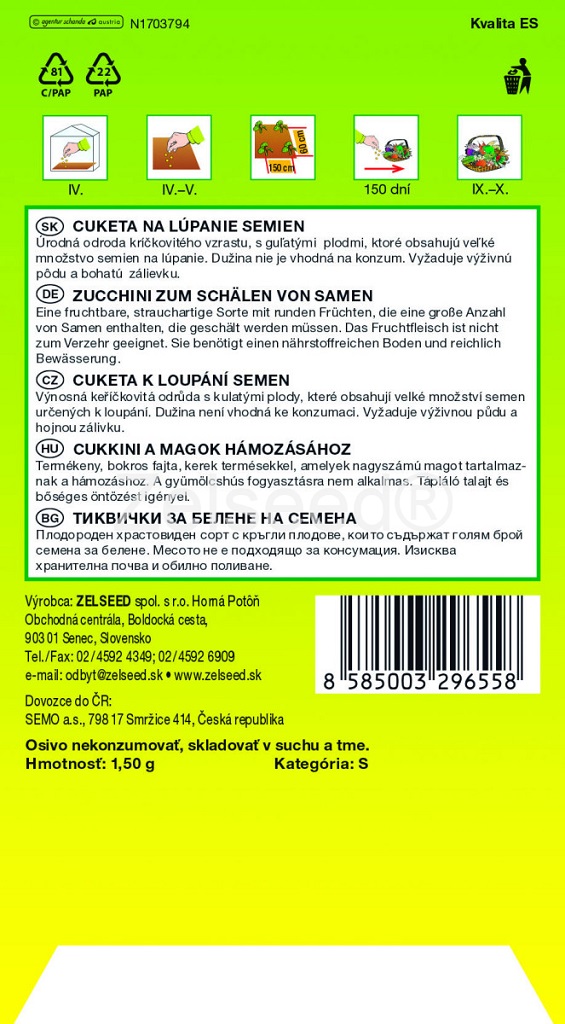 Cuketa Tondo Chiaro di Niza - keříčková, kulatá, k loupání semen (pěstování) Cuketa Tondo Chiaro di Niza - keříčková, kulatá, k loupání semen (pěstování)