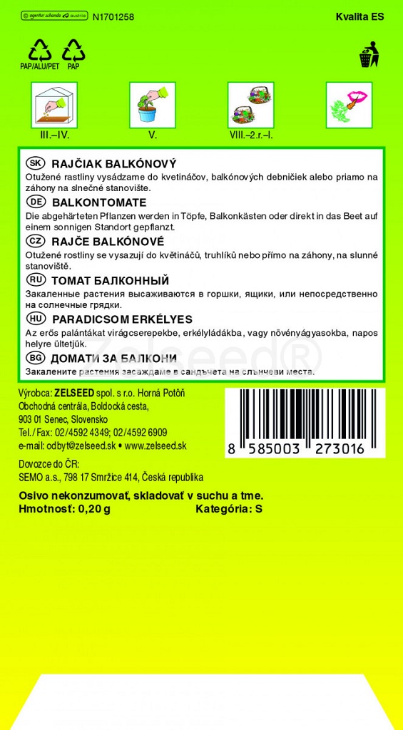 Rajče keříčkové Balkonzauber - balkónové (pěstování) Rajče keříčkové Balkonzauber - balkónové (pěstování)