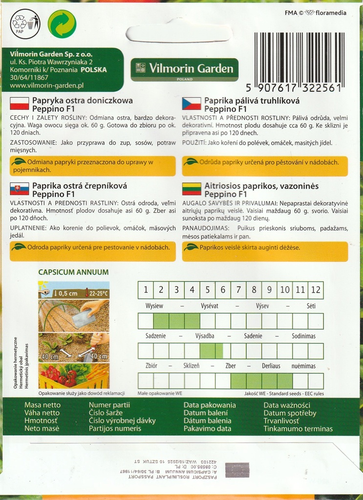 Paprika Peppino F1 - pálivá, truhlíková (pěstování) Paprika Peppino F1 - pálivá, truhlíková (pěstování)