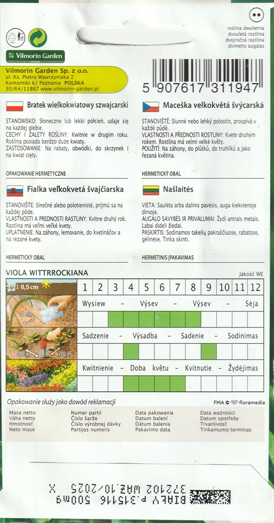 Maceška velkokvětá - švýcarská, bílá (pěstování) Maceška velkokvětá - švýcarská, bílá (pěstování)