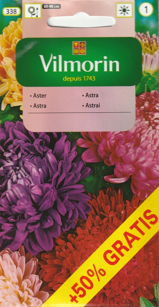 Astra čínská pivoňková - směs, o 50 % větší balení (Vilmorin) Astra čínská pivoňková - směs, o 50 % větší balení (Vilmorin)