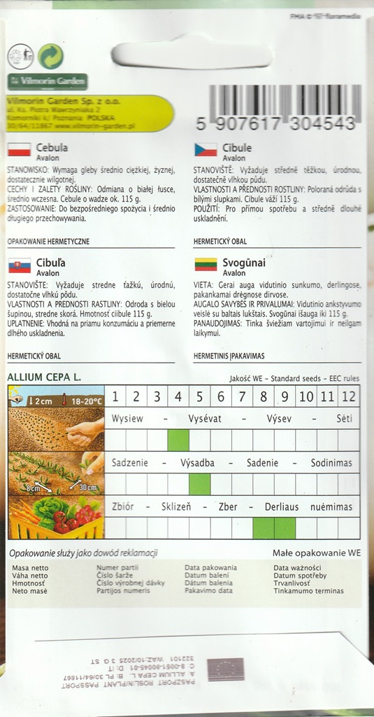 Cibule Avalon - bílá, kulovitá (pěstování) Cibule Avalon - bílá, kulovitá (pěstování)