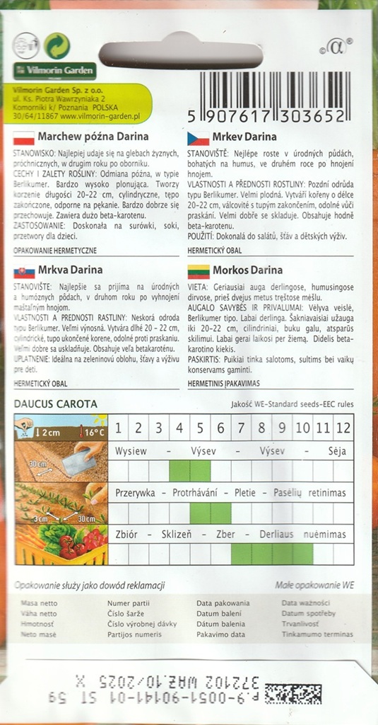 Mrkev Darina - pozdní, dlouhá, ke skladování, typ Berlikumer (pěstování) Mrkev Darina - pozdní, dlouhá, ke skladování, typ Berlikumer (pěstování)