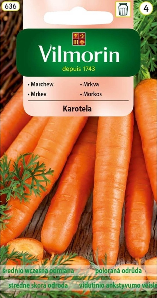 Mrkev obecná Karotela - poloraná, karotka, typ Nantes (Vilmorin) Mrkev obecná Karotela - poloraná, karotka, typ Nantes (Vilmorin)