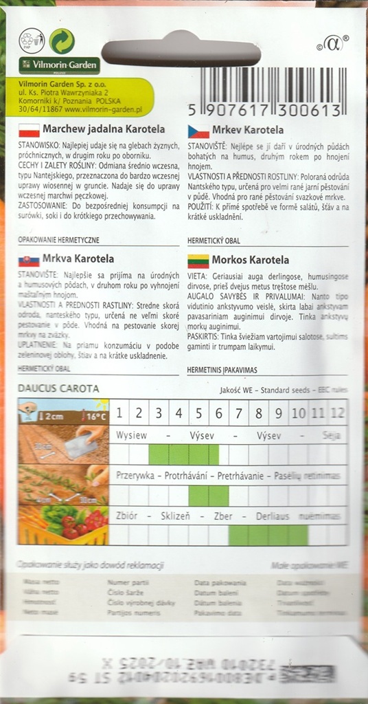 Mrkev obecná Karotela - poloraná, karotka, typ Nantes (pěstování) Mrkev obecná Karotela - poloraná, karotka, typ Nantes (pěstování)