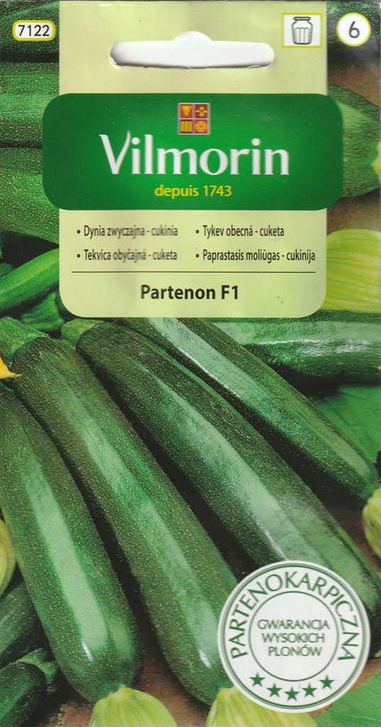 Cuketa (tykev obecná) Partenon F1 - partenokarpická, bezsemenná, tmavě zelená (Vilmorin) Cuketa (tykev obecná) Partenon F1 - partenokarpická, bezsemenná, tmavě zelená (Vilmorin)