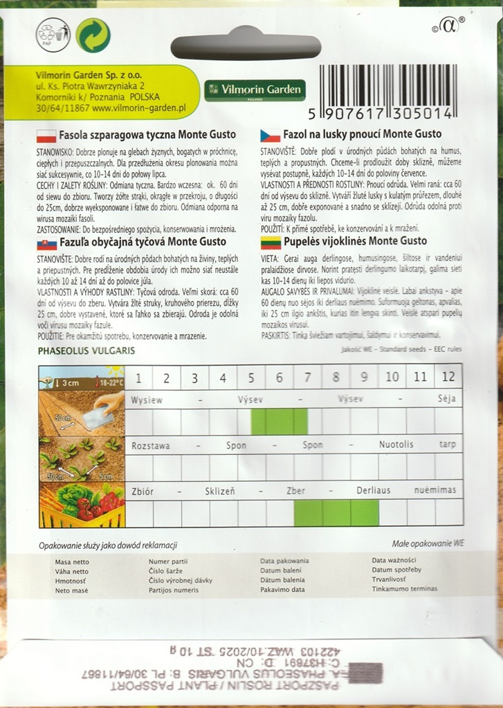 Fazol na lusky Monte Gusto - pnoucí, žlutý, tenké lusky (pěstování) Fazol na lusky Monte Gusto - pnoucí, žlutý, tenké lusky (pěstování)