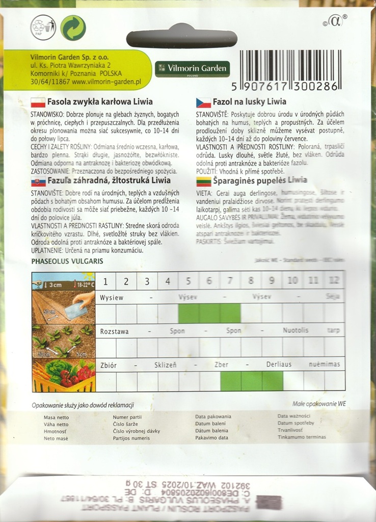 Fazol na lusky Liwia - trpasličí, světle žlutý (pěstování) Fazol na lusky Liwia - trpasličí, světle žlutý (pěstování)