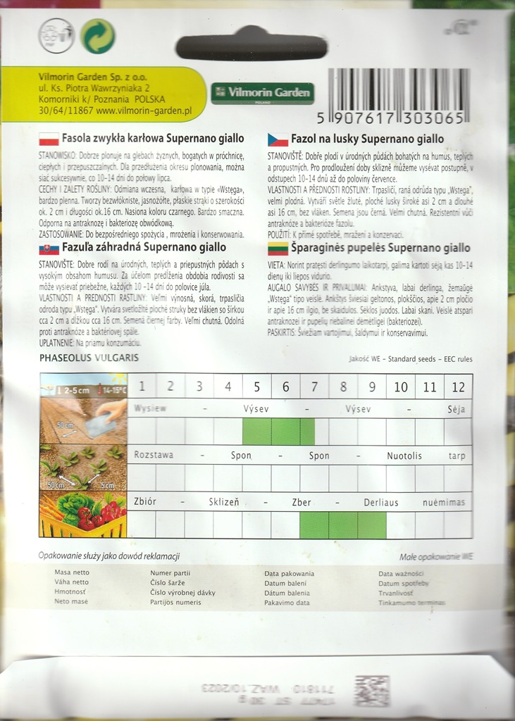 Fazol na lusky Supernano Giallo - trpasličí, světle žlutý, široké lusky (pěstování) Fazol na lusky Supernano Giallo - trpasličí, světle žlutý, široké lusky (pěstování)