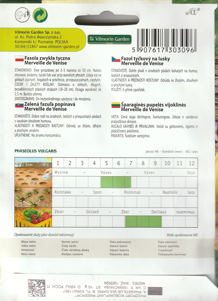 Fazol tyčkový na lusky Merveille de Venise - žlutý, široké lusky (pěstování) Fazol tyčkový na lusky Merveille de Venise - žlutý, široké lusky (pěstování)