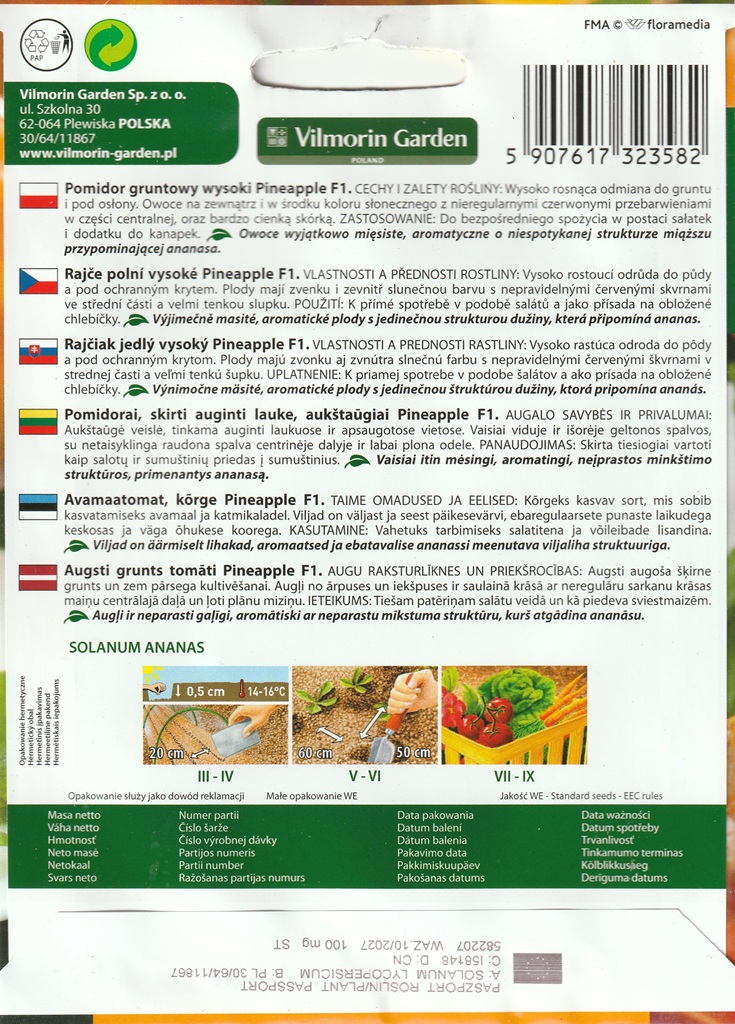 Rajče polní vysoké Pineapple F1 - ananasové, červeno-žluté, zploštělé (pěstování) Rajče polní vysoké Pineapple F1 - ananasové, červeno-žluté, zploštělé (pěstování)