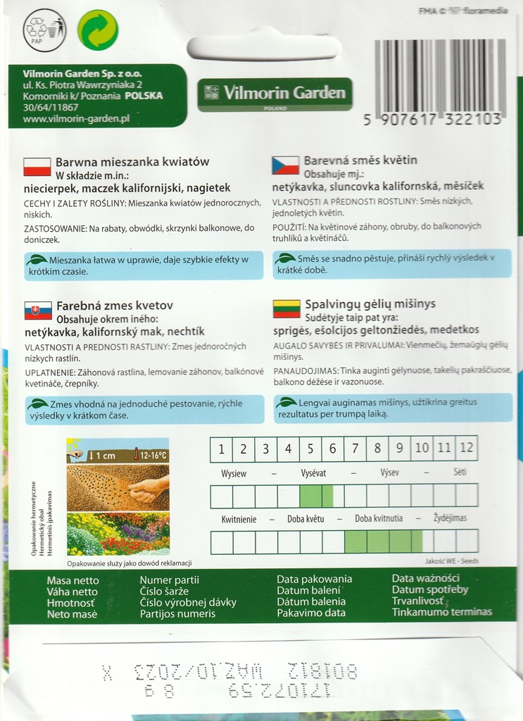 Barevná směs květin - na balkóny a terasy (pěstování) Barevná směs květin - na balkóny a terasy (pěstování)