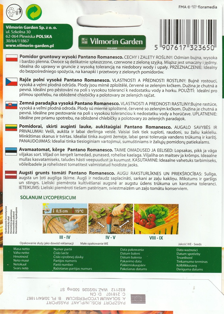 Rajče polní vysoké Pantano Romanesco - zeleno-červené, italské, kuchyňské, BIO (pěstování) Rajče polní vysoké Pantano Romanesco - zeleno-červené, italské, kuchyňské, BIO (pěstování)