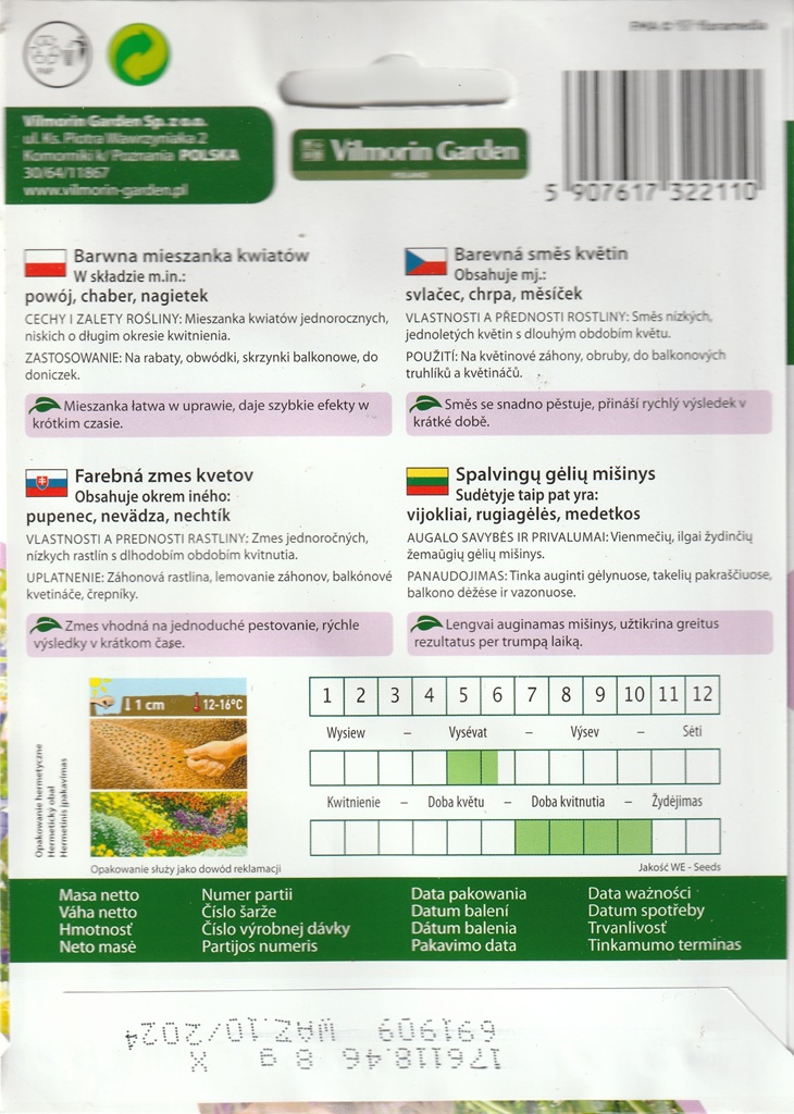 Barevná směs květin - dlouho kvetoucí (pěstování) Barevná směs květin - dlouho kvetoucí (pěstování)