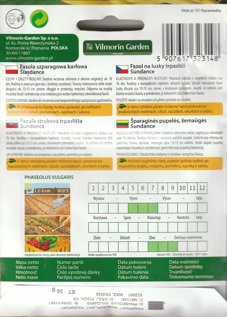 Fazol na lusky Sundance - trpasličí, žlutý (pěstování) Fazol na lusky Sundance - trpasličí, žlutý (pěstování)