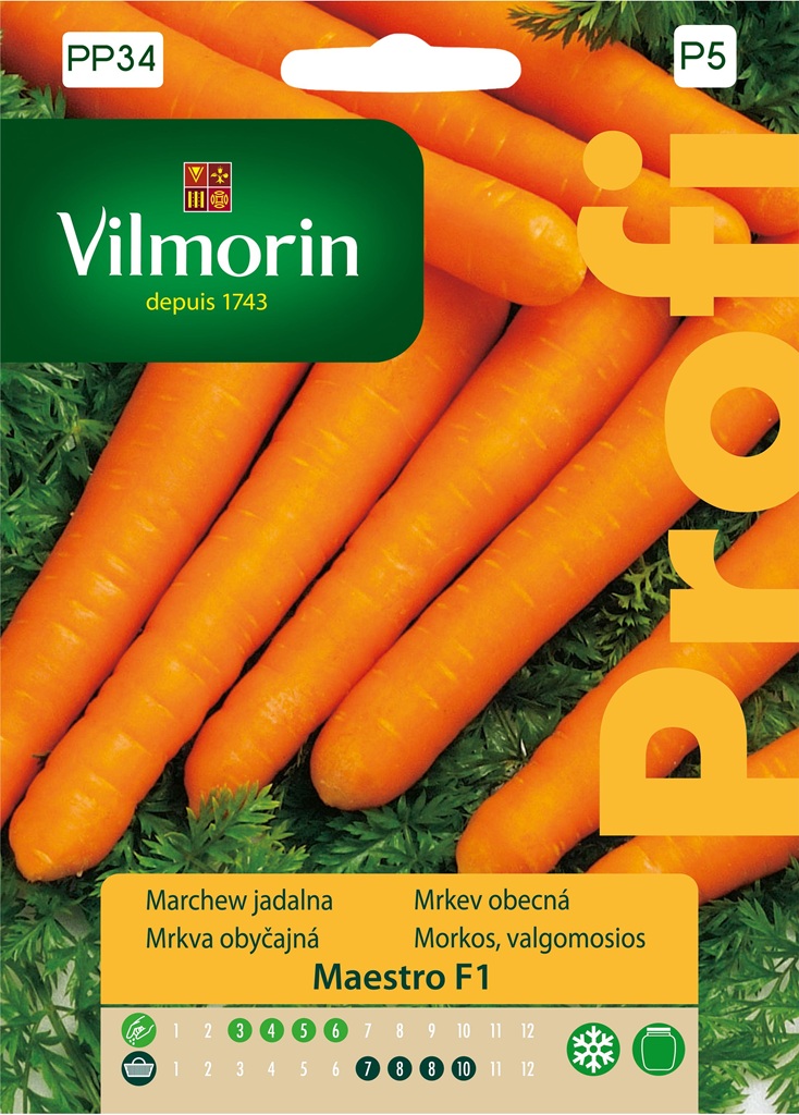 Mrkev obecná Maestro F1 - středně pozdní, typ Nantes (Vilmorin) Mrkev obecná Maestro F1 - středně pozdní, typ Nantes (Vilmorin)