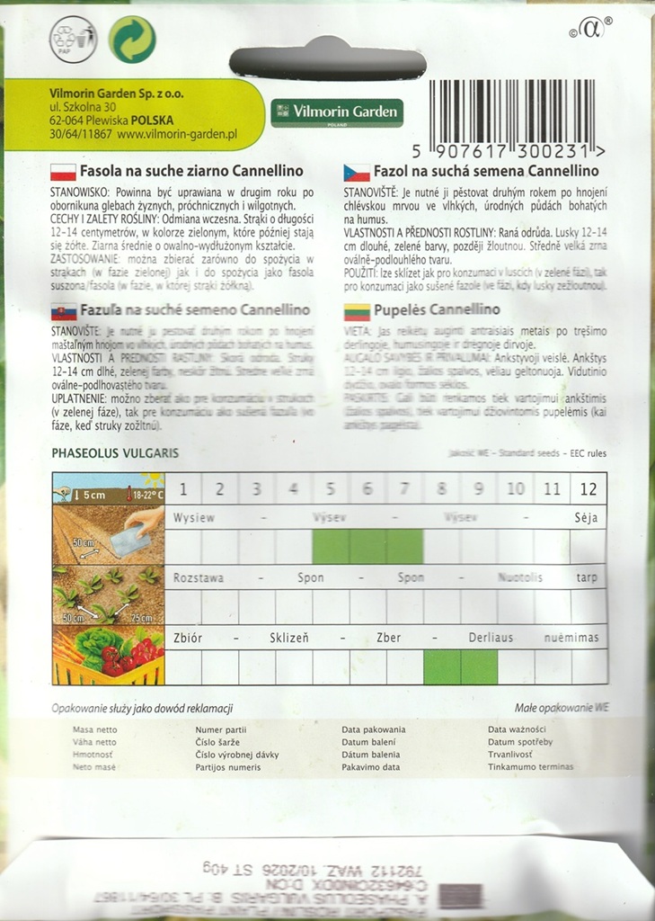 Fazol na suchá semena Cannellino - raný, keříčkový (pěstování) Fazol na suchá semena Cannellino - raný, keříčkový (pěstování)