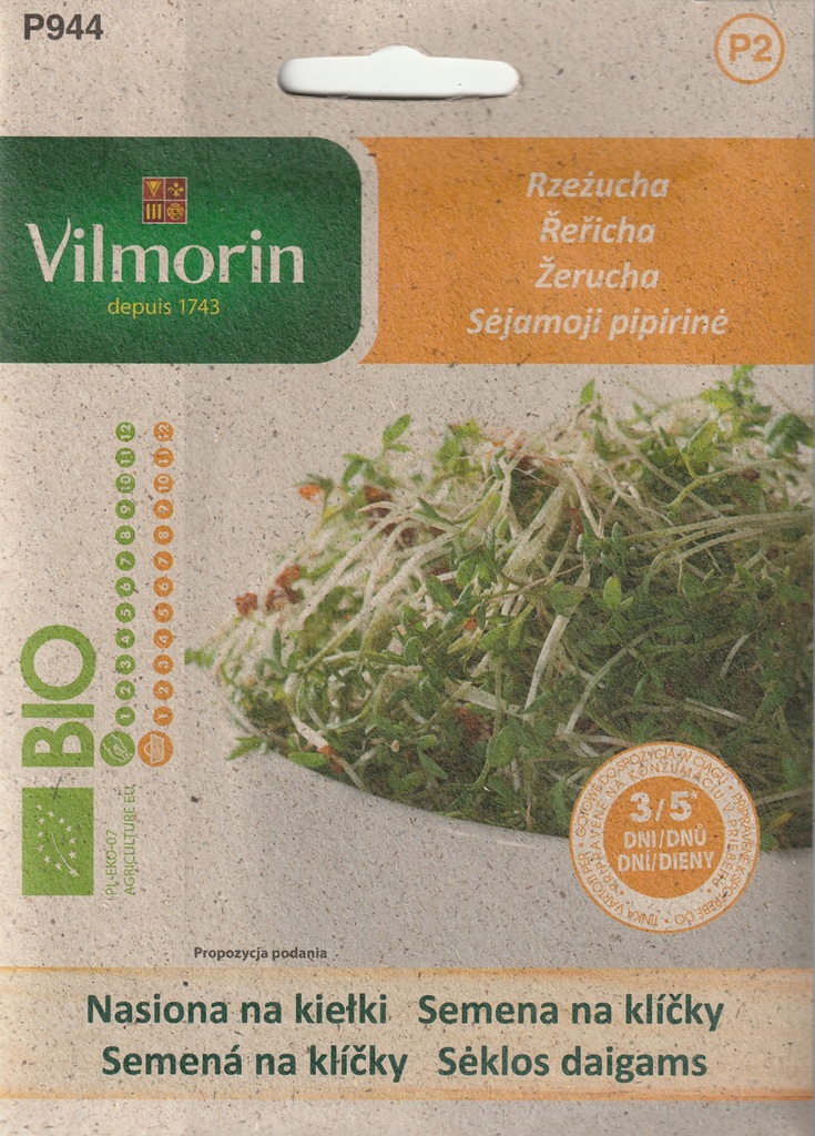 Řeřicha - BIO semena na klíčky (Vilmorin) Řeřicha - BIO semena na klíčky (Vilmorin)