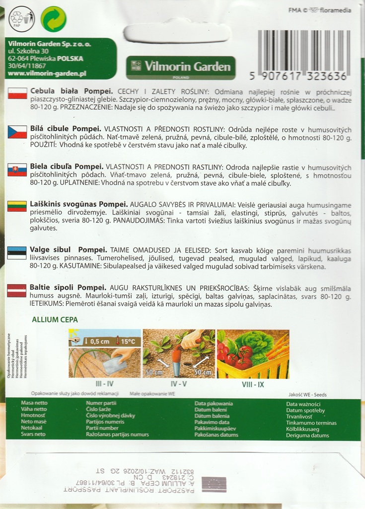 Cibule Pompei - bílá, zploštělá, lahůdková, k nakládání, BIO (pěstování) Cibule Pompei - bílá, zploštělá, lahůdková, k nakládání, BIO (pěstování)