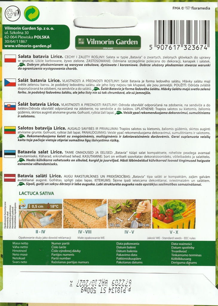 Salát batavia Lirice - polní, kadeřavý (pěstování) Salát batavia Lirice - polní, kadeřavý (pěstování)