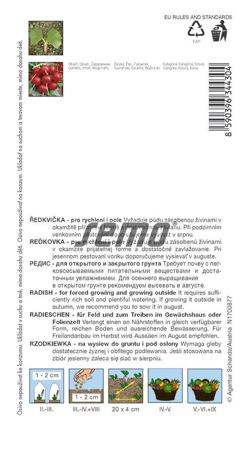 Ředkvička Primara F1 - velmi raná, červená, pro rychlení i pole (pěstování)