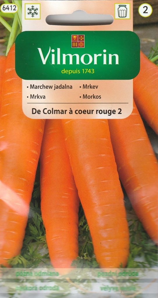 Mrkev De Colmar à coeur rouge 2 - pozdní, dlouhá, typ Flakkese (Vilmorin)