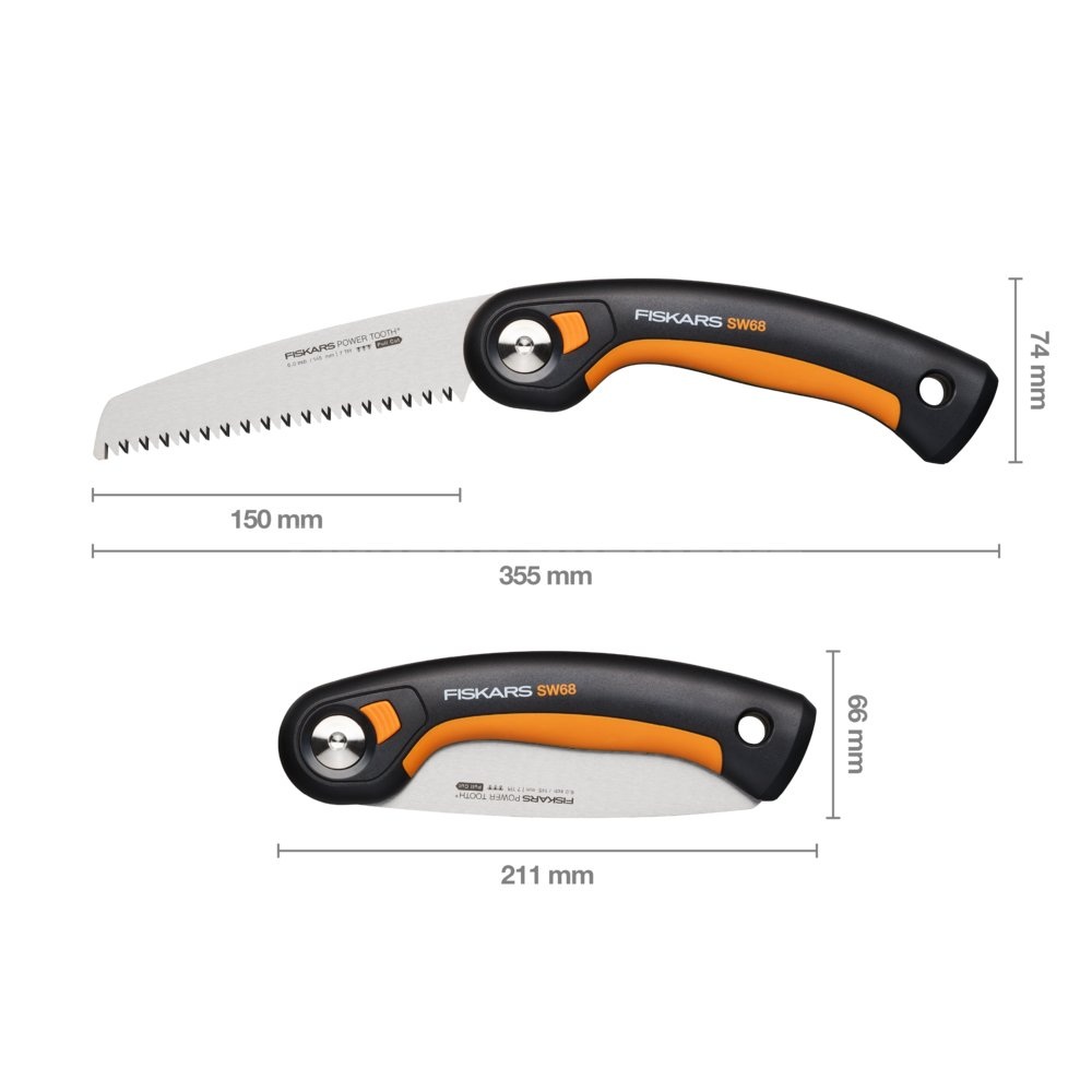 Skládací pilka na větve Fiskars Plus™ SW68 (15 cm) - rozměry